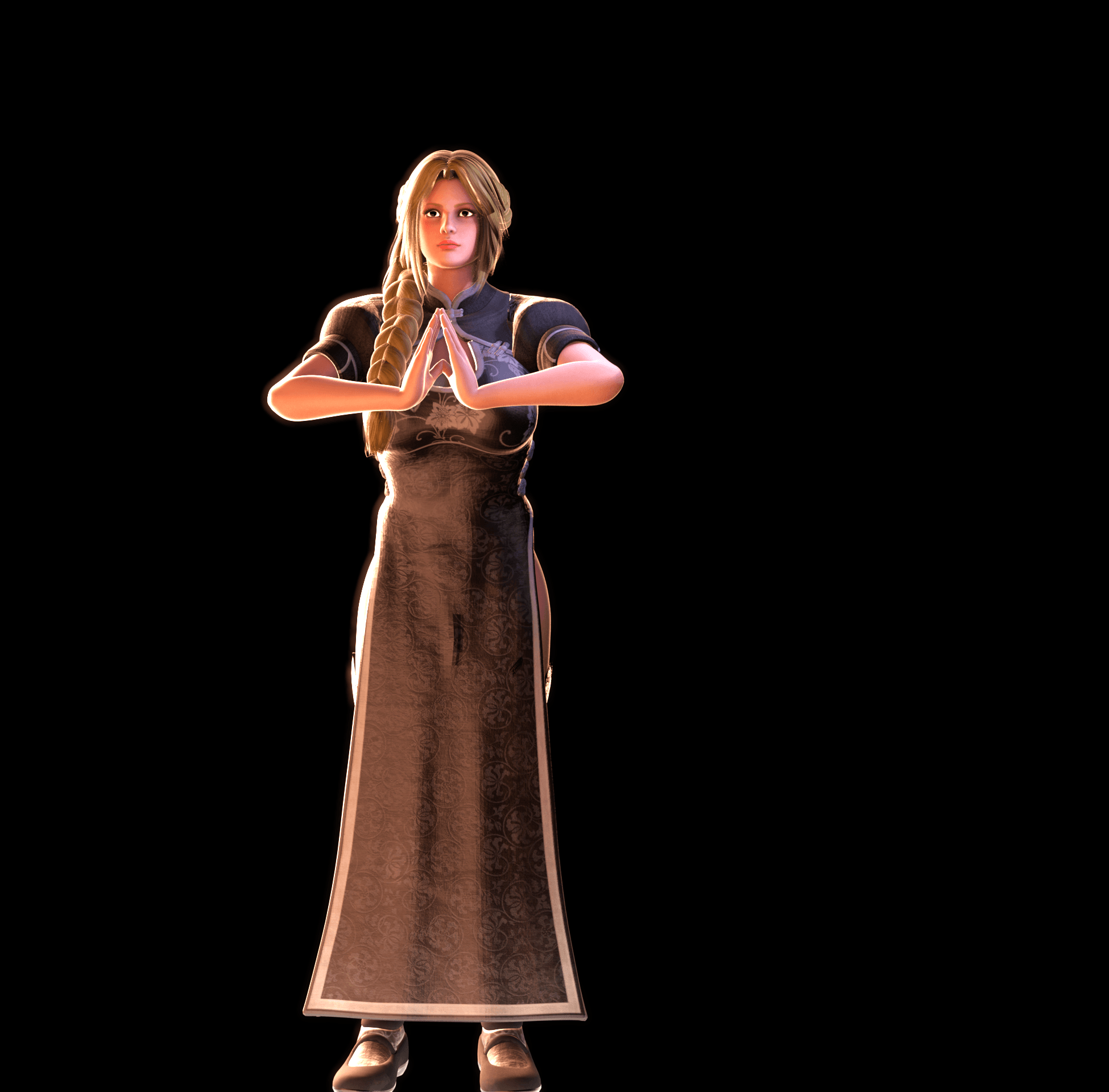 Elegant Martial Arts Champion Woman 3d model