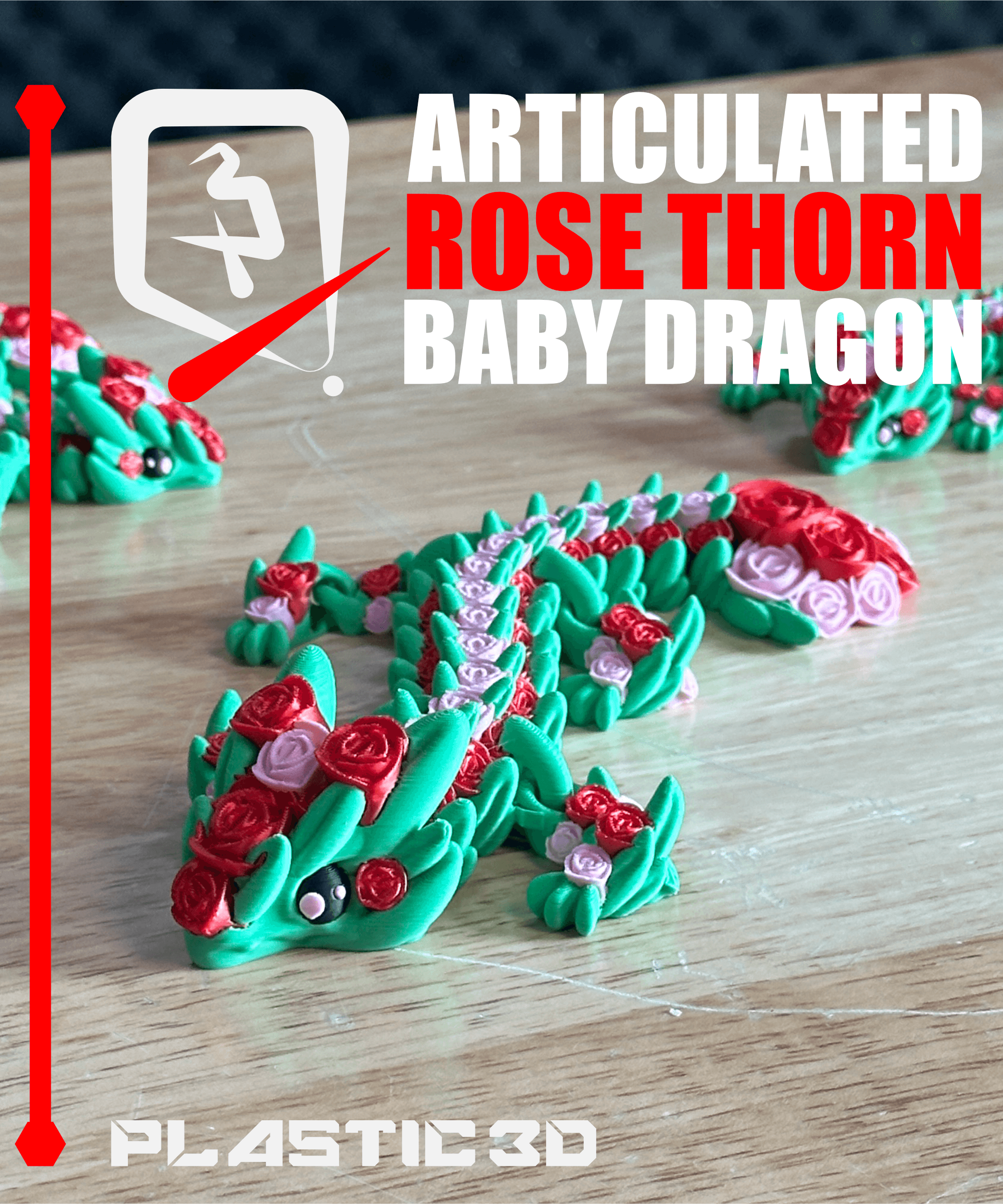Baby Articulated Rose Dragon — The Flora Guardian 3d model