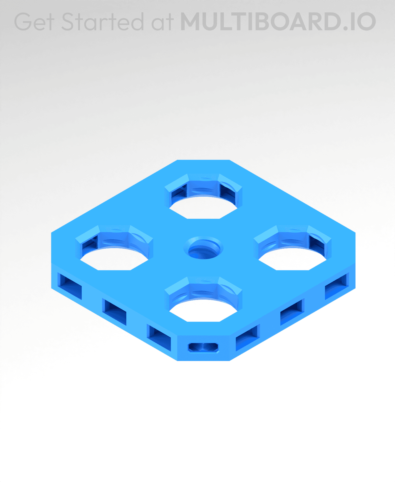2x2 MU - Mid Hole, Small Thread MU - MultiBoard Plate 3d model