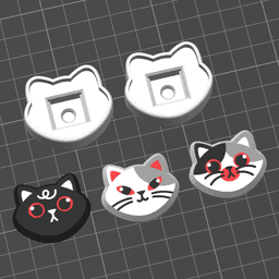 Cat V03 - Clicker Fidget Toy Keychain 3d model