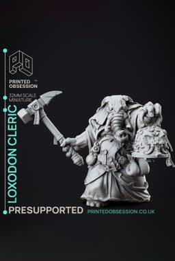 Loxodon Cleric - Lady of Pox - PRESUPPORTED - Illustrated and Stats - 32mm scale 3d model