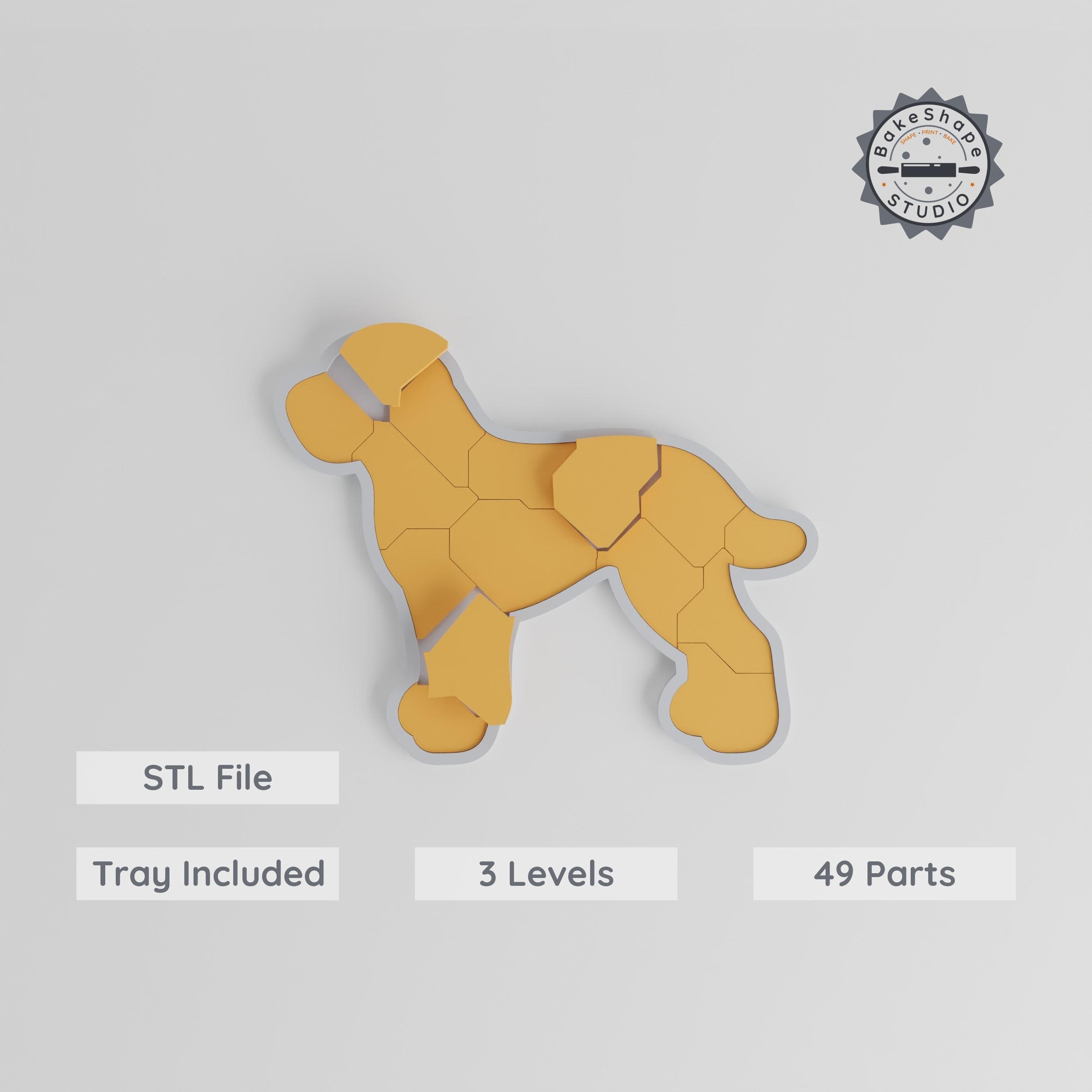 Rhodesian Ridgeback Montessori Progressive Puzzle, 3-Level, 9/15/24 pcs Tray, Dog Breed Educational Toy STL PRODUCT_8163 3d model