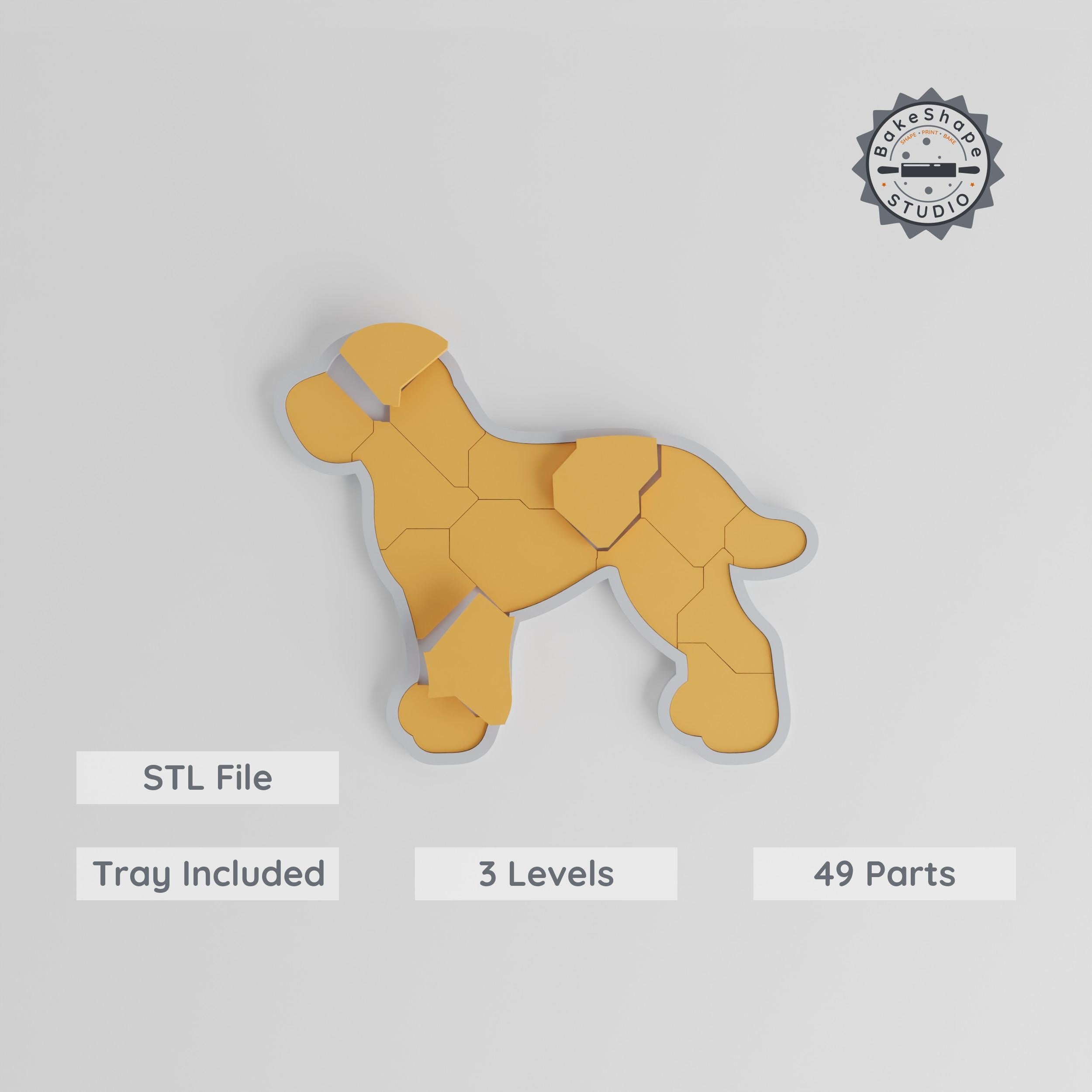 Rhodesian Ridgeback Montessori Progressive Puzzle, 3-Level, 9/15/24 pcs Tray, Dog Breed Educational Toy STL PRODUCT_8163 3d model