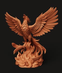 Rising Phoenix Statue | Fire Bird Mythology Figure 3d model