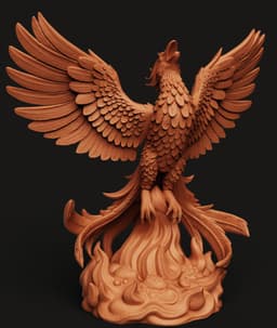 Rising Phoenix Statue | Fire Bird Mythology Figure 3d model