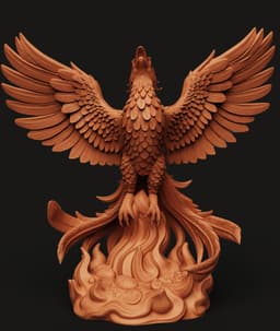 Rising Phoenix Statue | Fire Bird Mythology Figure 3d model