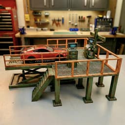 Pro-Lift Alignment Zone | 1/64 Scale Garage Service Diorama (Scissor Lift & Wheel Alignment) 3d model