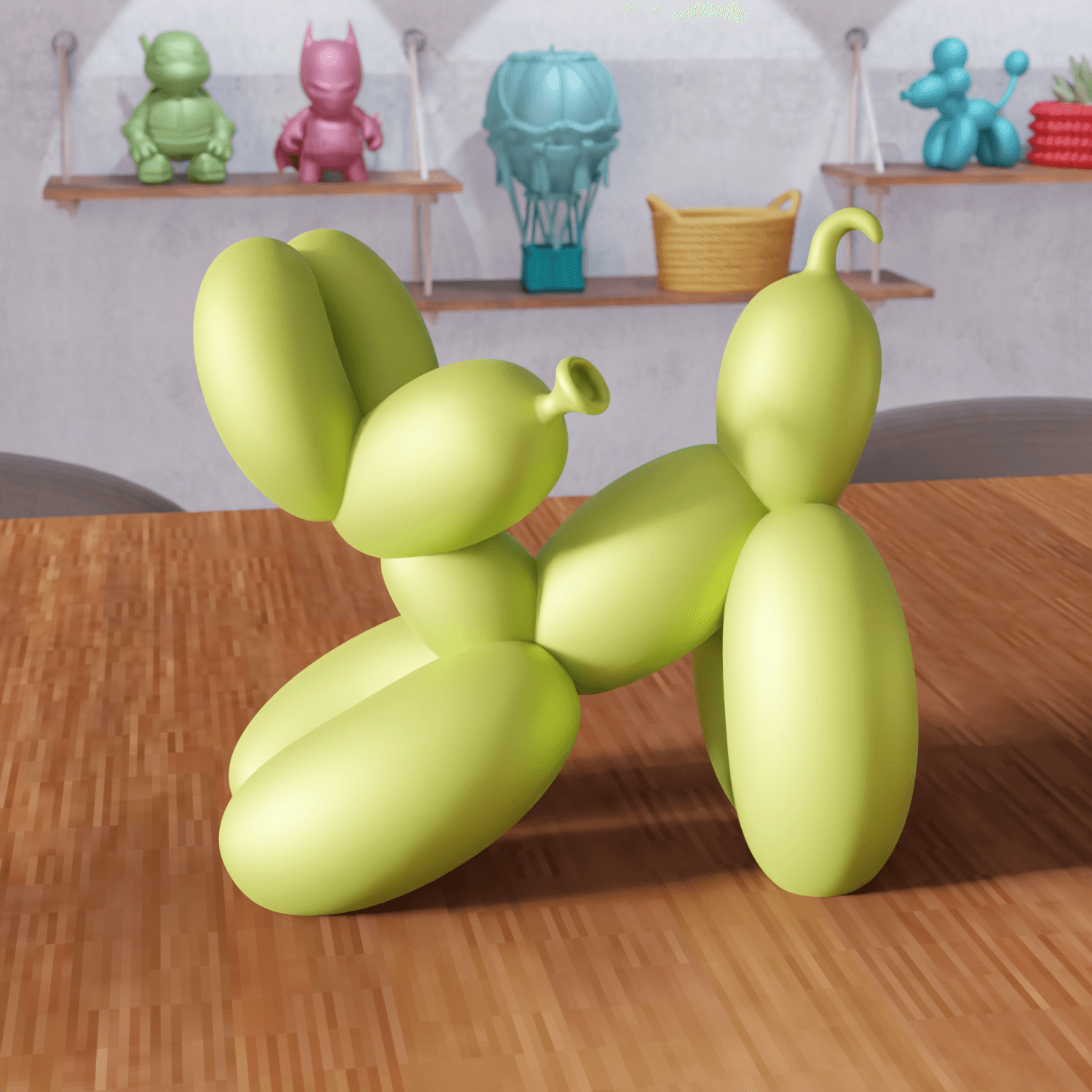 Laying Balloon Dog - Modern Pop Art Sculpture 3d model