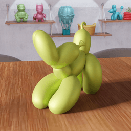 Laying Balloon Dog - Modern Pop Art Sculpture 3d model