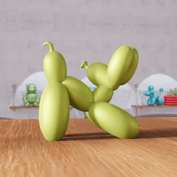 Laying Balloon Dog - Modern Pop Art Sculpture 3d model