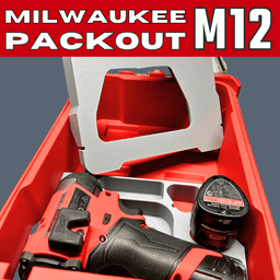 Milwaukee Packout M12 Drill & Battery Organizer with Secret AirTag Holder 3d model