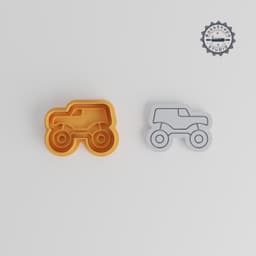 Monster Truck Box Cutter & Stamp Set, Cookie & Fondant Tool, S/M/L, 6 Piece Collection PRODUCT_3244 3d model