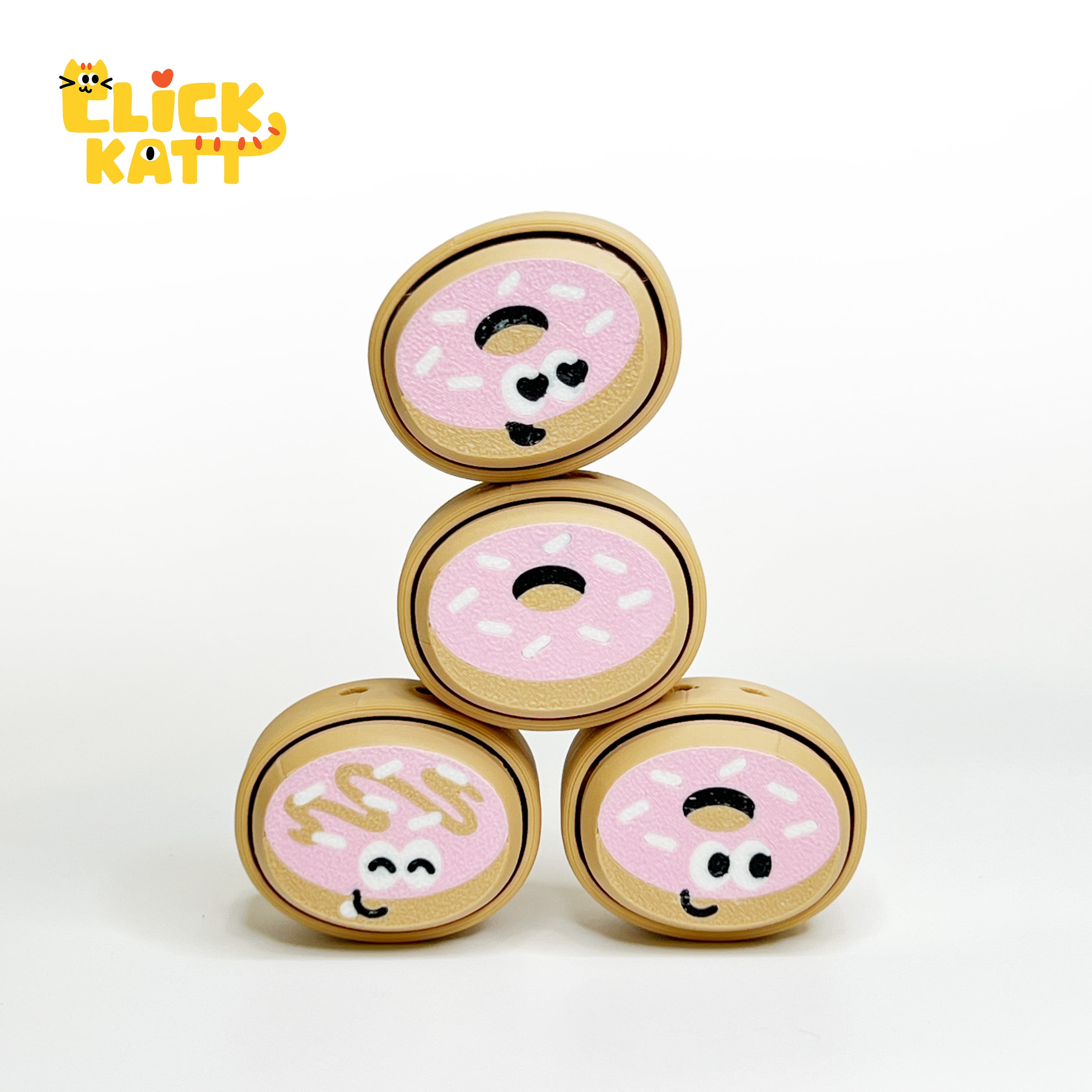 Donut - Clicker Fidget Toy Keychain 3d model