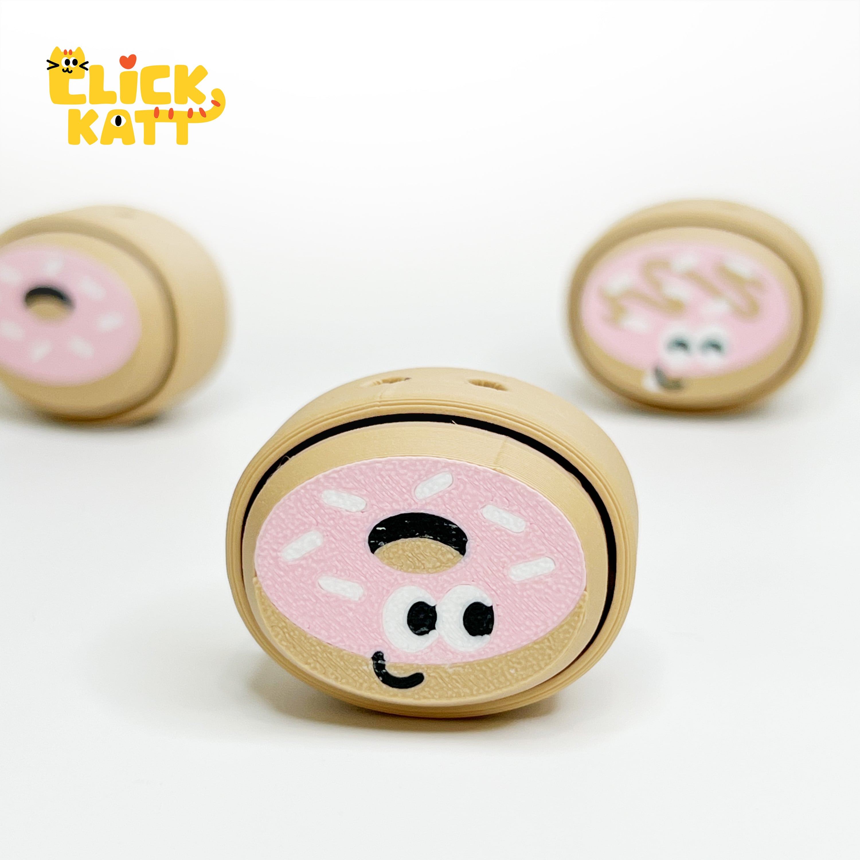 Donut - Clicker Fidget Toy Keychain 3d model