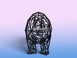 Hippo Wire Art 3d model