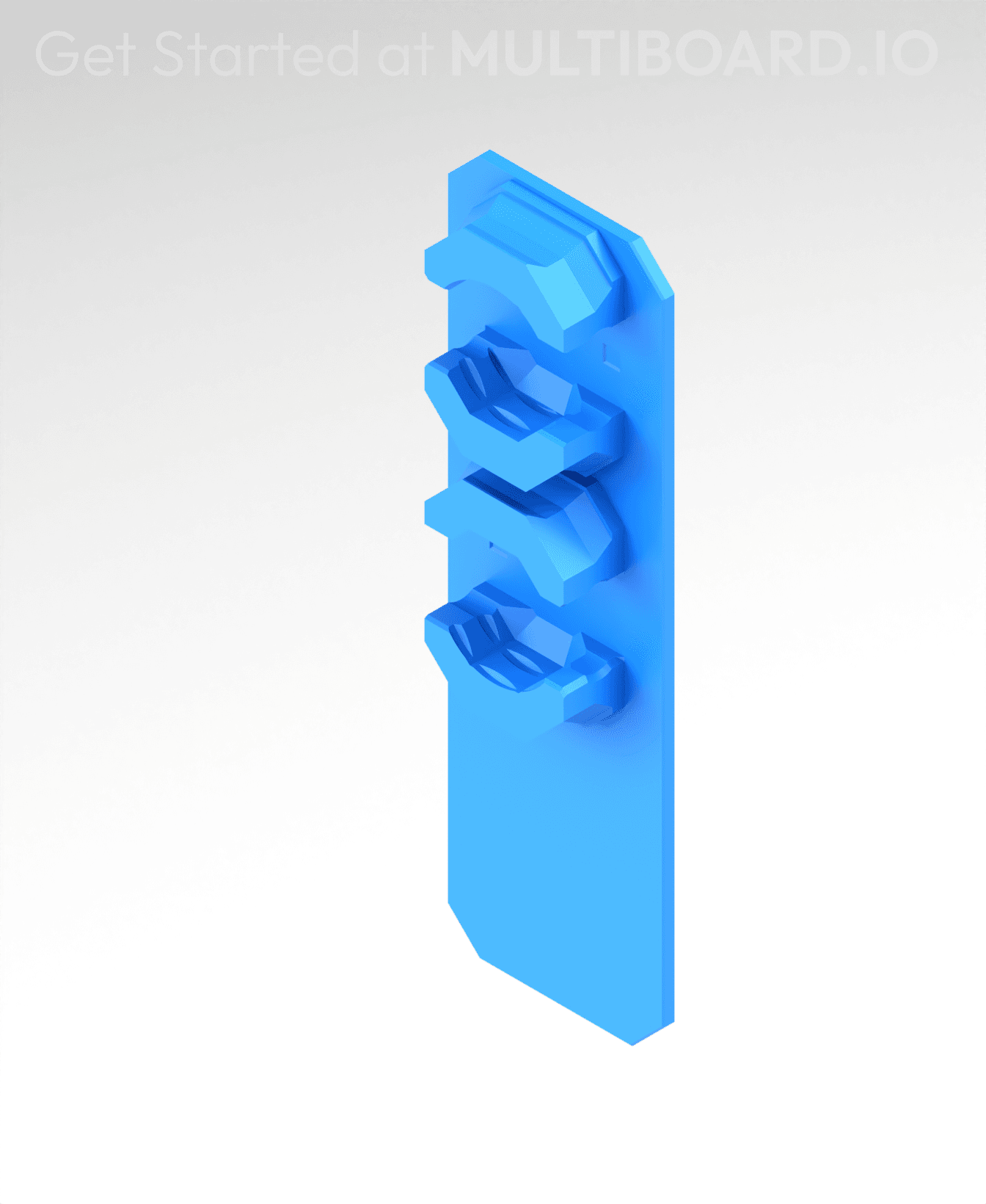 6.25 mm - Vertical Dual Snaps (DS Part A) - Medium Command Strip Mount 3d model
