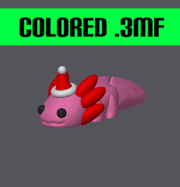 Christmas Baby Axolotl - Mini Monster #2 Colored .3MF 3d model