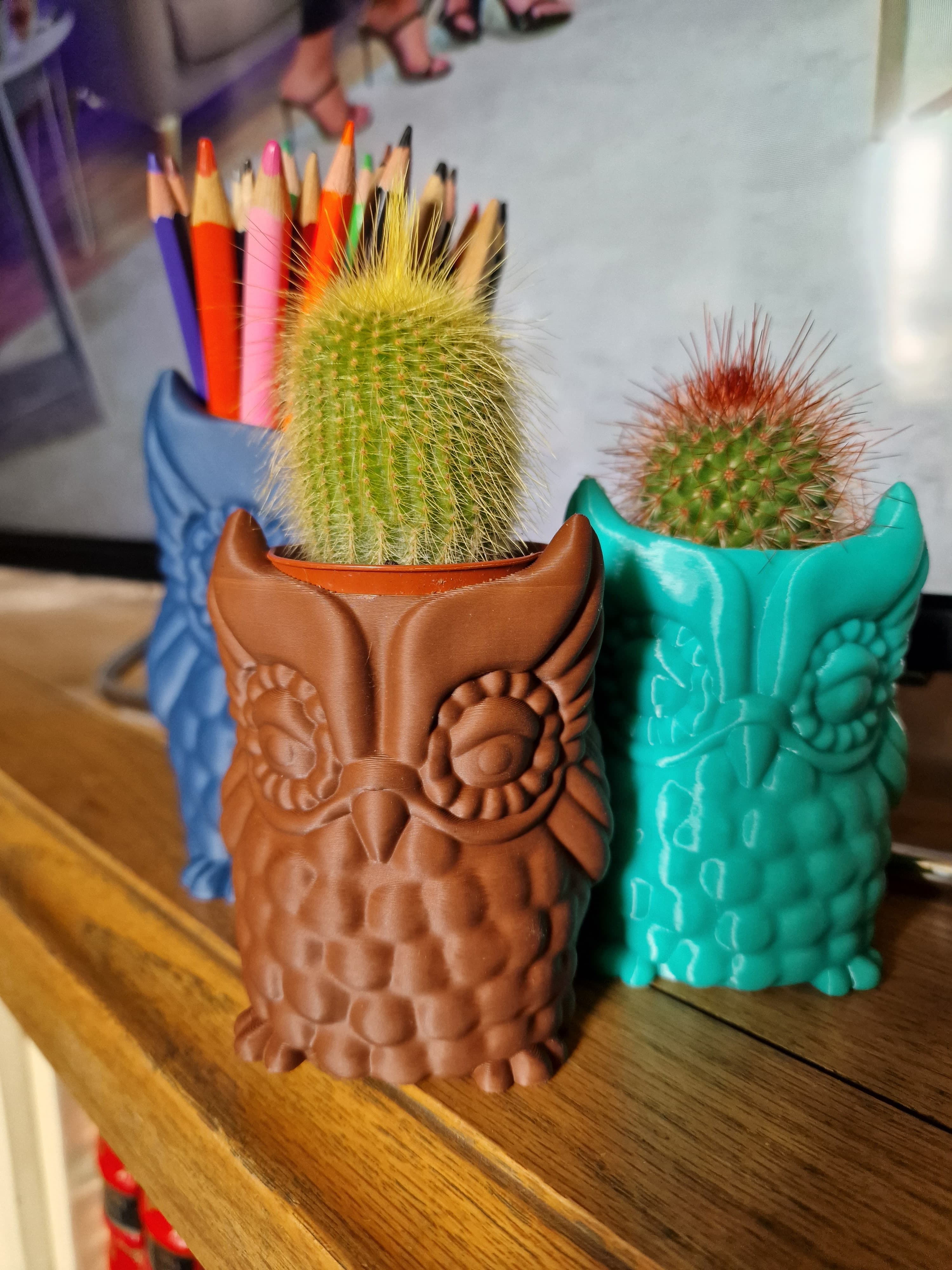 Owl Planter and Owl Pencil pot 3d model