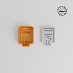 Diploma & Achievement Shape Cutter Stamp Set, Perfect for Cookies & Fondant, Certificate School Badge, 6 Piece SML Sizes Collection PRODUCT_2911 3d model