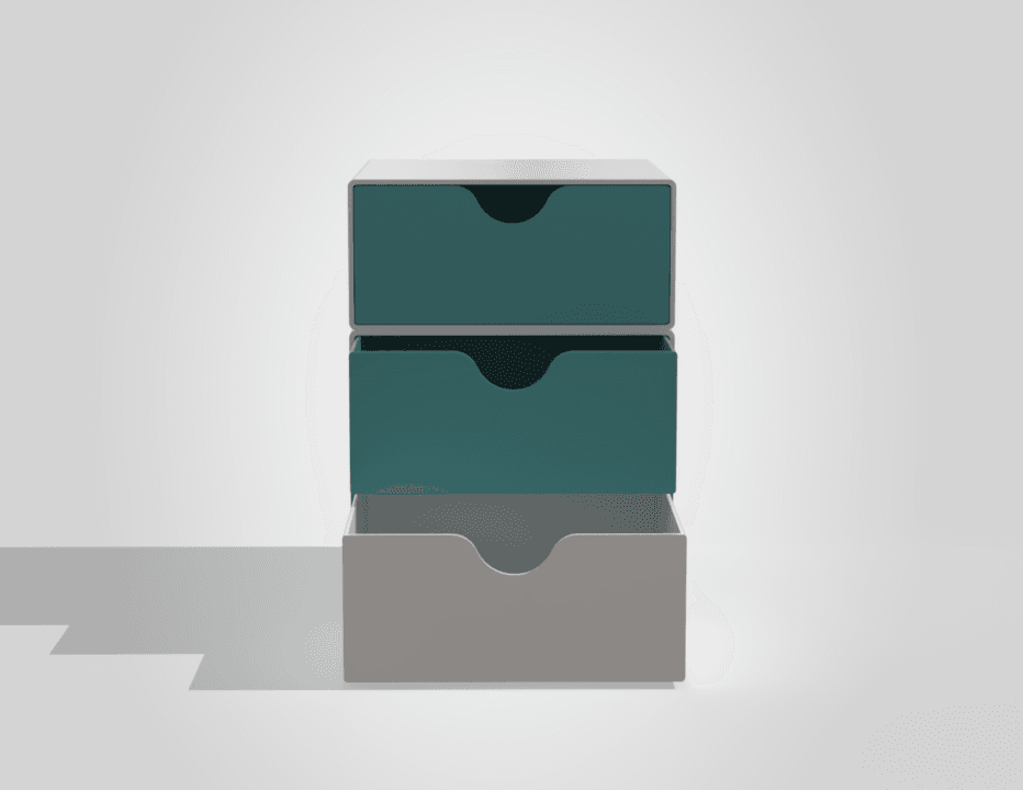 Modular Desk Drawer STL | Stackable Organizer | 3D Printable Storage Box 3d model