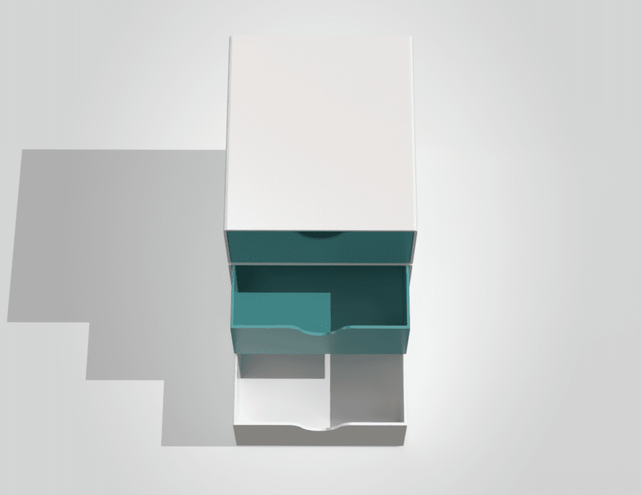 Modular Desk Drawer STL | Stackable Organizer | 3D Printable Storage Box 3d model