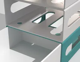 Modular Desk Drawer STL | Stackable Organizer | 3D Printable Storage Box 3d model
