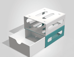 Modular Desk Drawer STL | Stackable Organizer | 3D Printable Storage Box 3d model