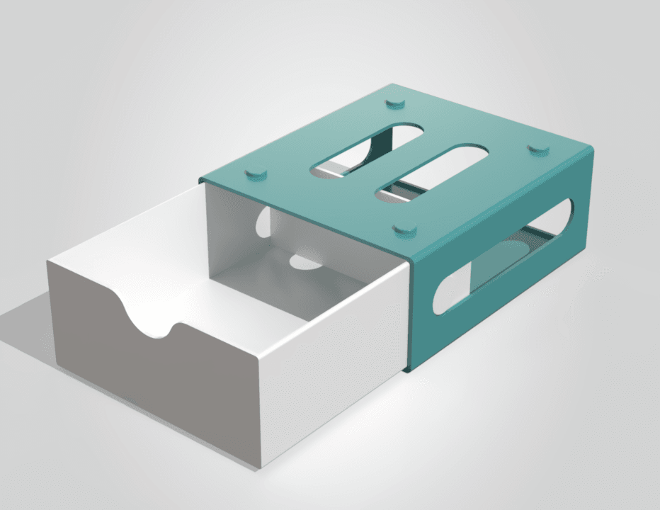 Modular Desk Drawer STL | Stackable Organizer | 3D Printable Storage Box 3d model