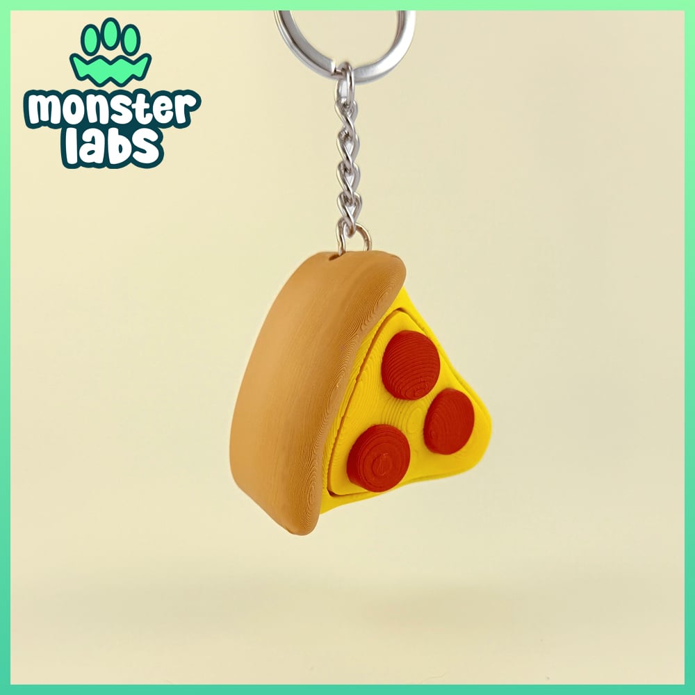 Pizza Slice Fidget Clicker Keychain 3d model