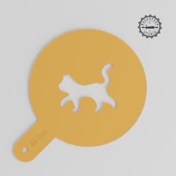 Cat Art Stencil, Animal Motif for Latte & Decor, Powdered Sugar & Cocoa Use, 5 Size Options PRODUCT_1390 3d model