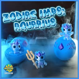 Aquarius Flexi Imp - Zodiac Imp Collection Part 2 - Keychain & Straw Buddy, No Supports 3D Print STL 3d model