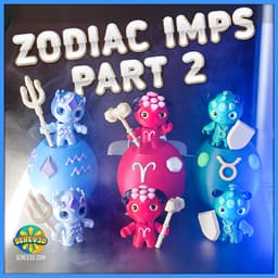 Aquarius Flexi Imp - Zodiac Imp Collection Part 2 - Keychain & Straw Buddy, No Supports 3D Print STL 3d model