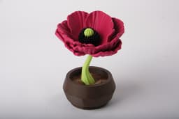 Midnight Bloom Sculpture Decorative Flower in Pot 3d model