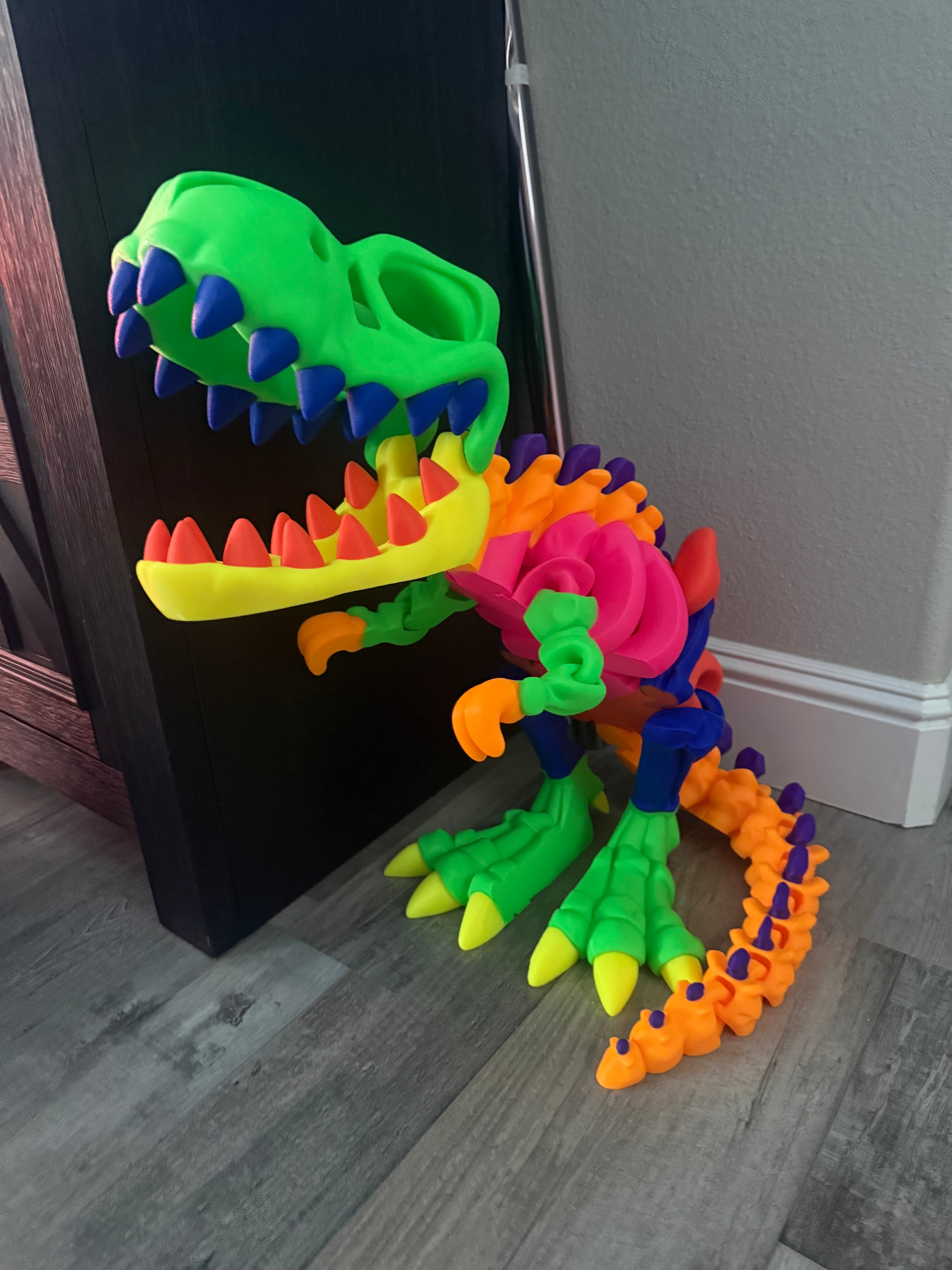 I love this print! Takes a lot of filament to make one that big but it’s worth it. The fluorescent filament is beautiful!