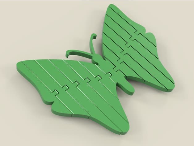 Flexi Articulated Butterfly Style 2 3d model