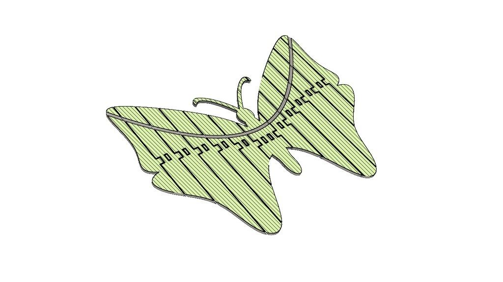 Flexi Articulated Butterfly Style 2 3d model
