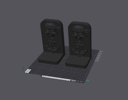 Pirate Skull and Anchor Bookends.3mf 3d model