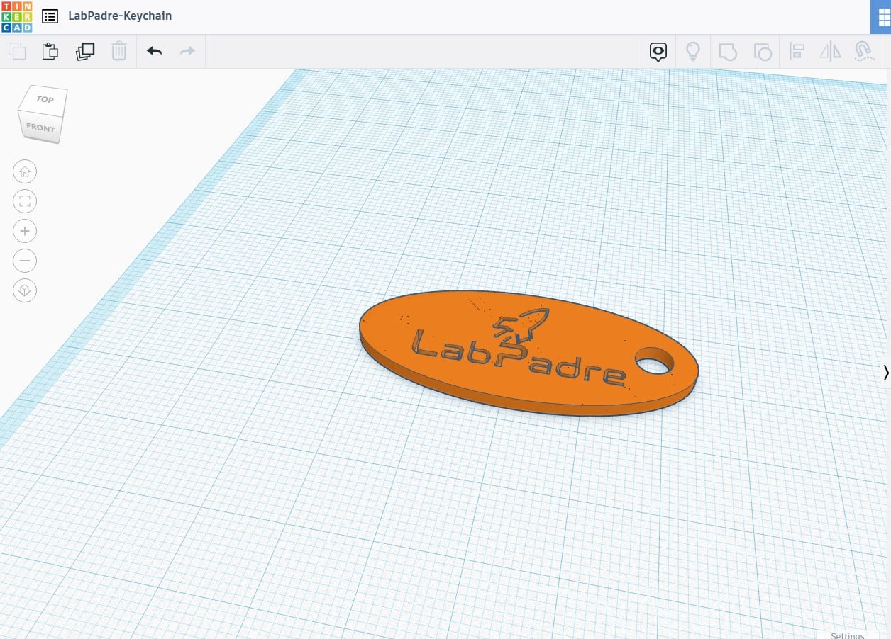 Rocket, SpaceX, LabPadre Logo, Keychain 3d model