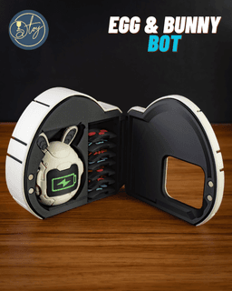 TRANSFORMING EGG-BOT & BUNNY-BOT WITH MODULAR STORAGE CASE 3d model