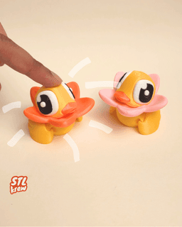 Cute duck fidget clicker - no support, print in place 3d model