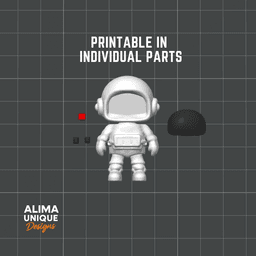 Tiny Astronaut with Space Rocket Box / Keychain / Articulated Fidget Toy 3d model