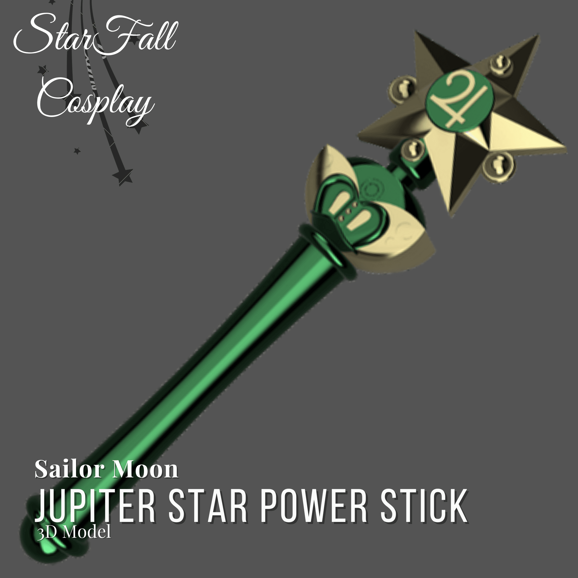 Sailor Jupiter Transformation Wand - Sailor Jupiter Star Stick 3d model