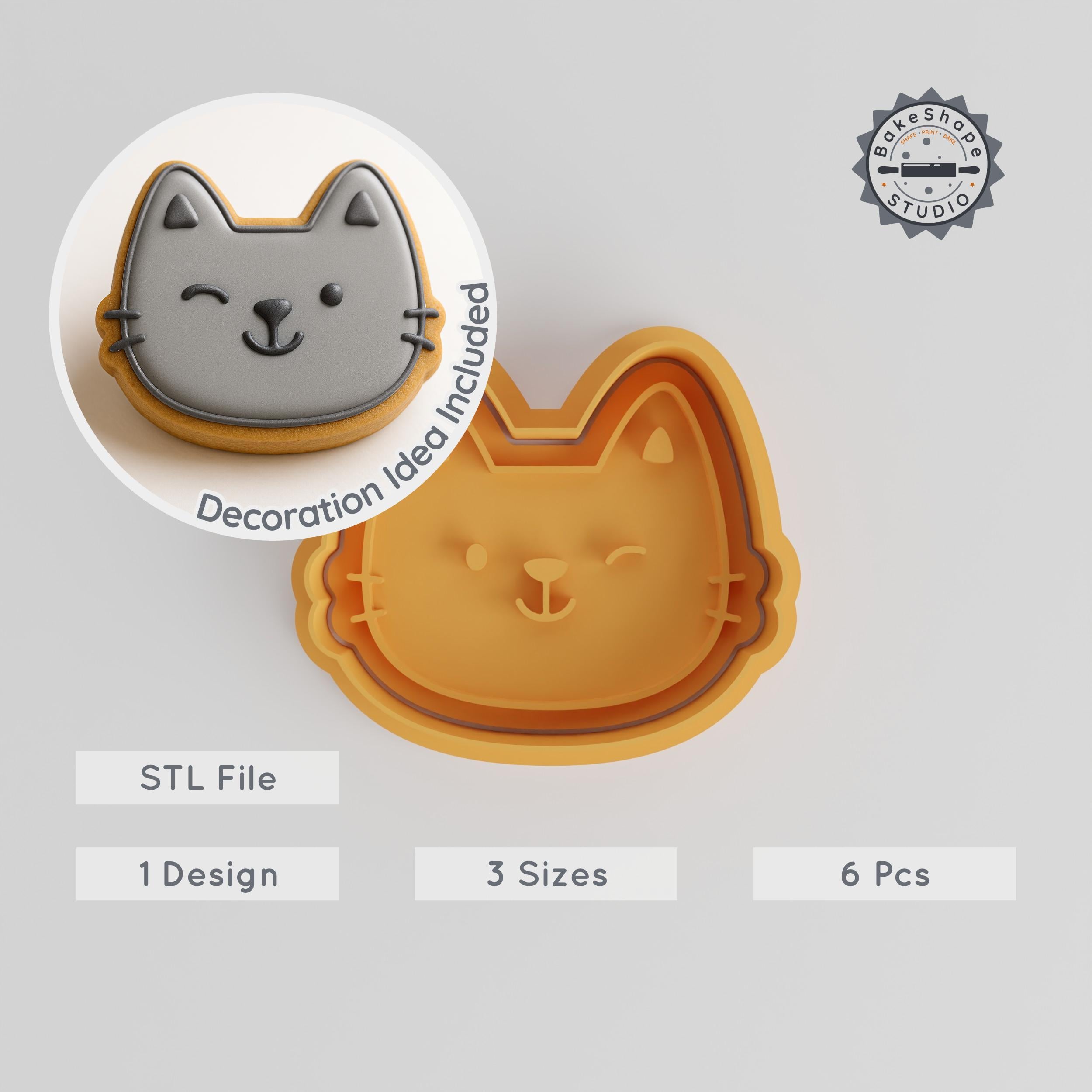 Smile Shape Cutter & Stamp, Cookie & Fondant Set, Funny Smiley Faces, 3 Sizes S/M/L, Perfect for Joyful Baking PRODUCT_846 3d model