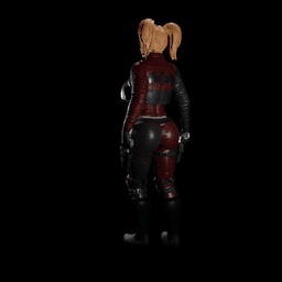 Stylized Comic Villain Woman Leather Outfit 3D Character 3d model