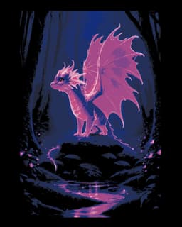 The radiant glow in the forest - the iridescent youthful dragon - Hueforge Art 3d model