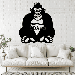Cartoon Gorilla 2D Wall Art/Window Art - Digital STL & SVG File 3d model