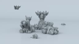 Rat, Spider & Bat Swarm - Easy Multicolor FDM RPG Minis (No supports) 3d model