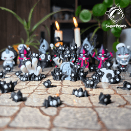Rat, Spider & Bat Swarm - Easy Multicolor FDM RPG Minis (No supports) 3d model