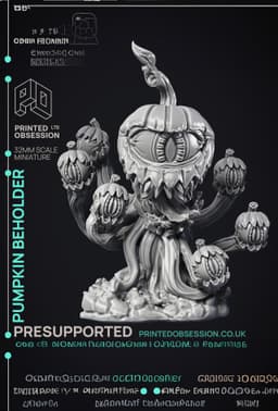 Pumpkin Eye terror - Major Aboration - Pre-supported - 32mm scale - D&D 3d model