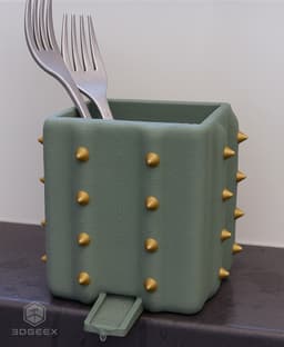 Cactus Box & Utensils Drainer 3d model